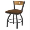 HBS 830 Voltaire 30" Swivel Counter Stool with Pewter Finish, Medium Back and Rein Thatch Seat view 1