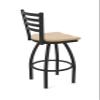 410 Jackie 30" Swivel Bar Stool with Black Wrinkle Finish and Natural Maple Seat view 3