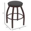 802 Misha 30" Swivel Bar Stool with Bronze Finish and Canter Storm Seat view 2