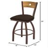 830 Voltaire 25" Swivel Counter Stool with Bronze Finish, Medium Back and Rein Coffee Seat view 2