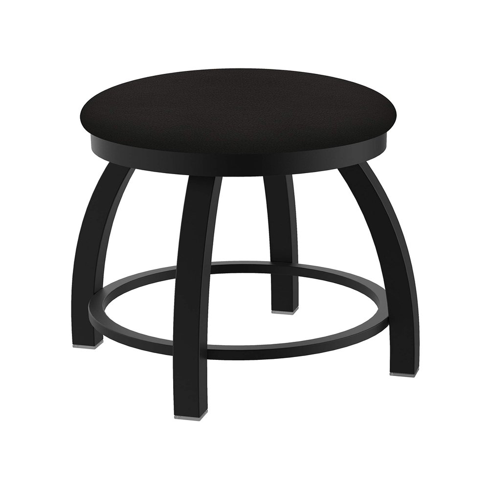 802 Misha 18" Swivel Vanity Stool with Black Wrinkle Finish and Canter Espresso Seat