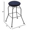 3020 30" Swivel Bar Stool with Black Wrinkle Finish and Graph Anchor Seat view 2