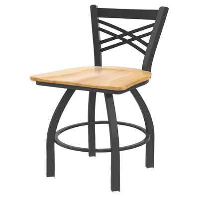 HBS 820 Catalina 30" Swivel Bar Stool with Pewter Finish and Natural Maple Seat