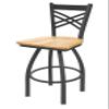 HBS 820 Catalina 30" Swivel Bar Stool with Pewter Finish and Natural Maple Seat view 1