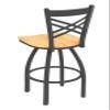 HBS 820 Catalina 30" Swivel Bar Stool with Pewter Finish and Natural Maple Seat view 3