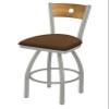 830 Voltaire 30" Swivel Counter Stool with Anodized Nickel Finish, Medium Back and Rein Thatch Seat view 1