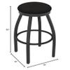 802 Misha 30" Swivel Bar Stool with Pewter Finish and Canter Espresso Seat view 2