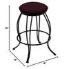 3000 Georgian 30" Swivel Bar Stool with Black Wrinkle Finish and Canter Bordeaux Seat view 2