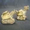 2 Pcs Feng Shui Brass Metal Copper Dragon Turtle Dragon Tortoises Statues view 1