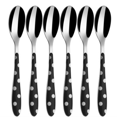 BUGATTI psnu-014 F08/6 Set of 6 Mocha Spoon to San/Steel 16 x 20 x 3 cm Black