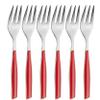 BUGATTI GL3U-021F17/6 Glamour 6-Piece Cutlery Set Cake Forks SAN/Steel Red 16 x 20 x 3 cm view 1