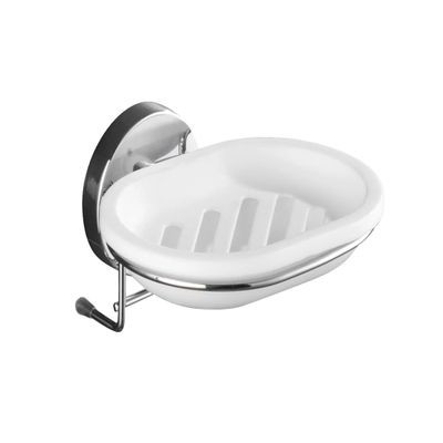 WENKO 20882100 Vacuum-Loc soap Dish Milazzo - Fixing Without Drilling, Metal - Steel, 13 x 6 x 12 cm, Chrome