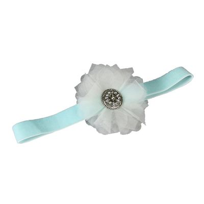 Ivy Lane Design Garter, Large, Skylar Velvet Elastic, Aqua and Ivory