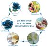 24K Blue Rose for Her, Dipped Gold Rose Love Real Golden Plated Preserved Eternal Flower with Rose Stand Present for Wife/Girlfriend/Friend (Blue) view 4