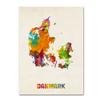 Trademark Fine Art Denmark Watercolor Map Artwork by Michael Tompsett, 18 by 24-Inch view 1