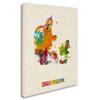 Trademark Fine Art Denmark Watercolor Map Artwork by Michael Tompsett, 18 by 24-Inch view 2
