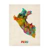 Trademark Fine Art Peru Watercolor Map Artwork by Michael Tompsett, 18 by 24-Inch view 2
