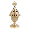 Orthodox Greek Christian Bronze Votive Vigil Oil Lamp with Red Glass and Ivory - 4301b Mop view 1