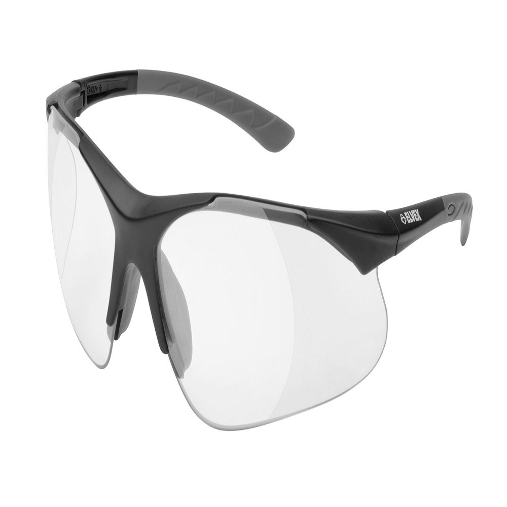 Elvex Delta Plus - WELRX500C10 RX-500C 1.0 Diopter Full Lens Magnifier Safety Glasses, Black Frame/Clear Lens