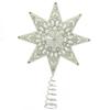 WeRChristmas Shatterproof Christmas Tree Topper Star with Glitter, 21 cm - Pearl White view 1