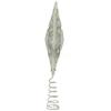 WeRChristmas Shatterproof Christmas Tree Topper Star with Glitter, 21 cm - Pearl White view 2