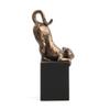5.5 Inch Cat - Ready for The Leap Cold Cast Bronze Sculpture Figurine view 4