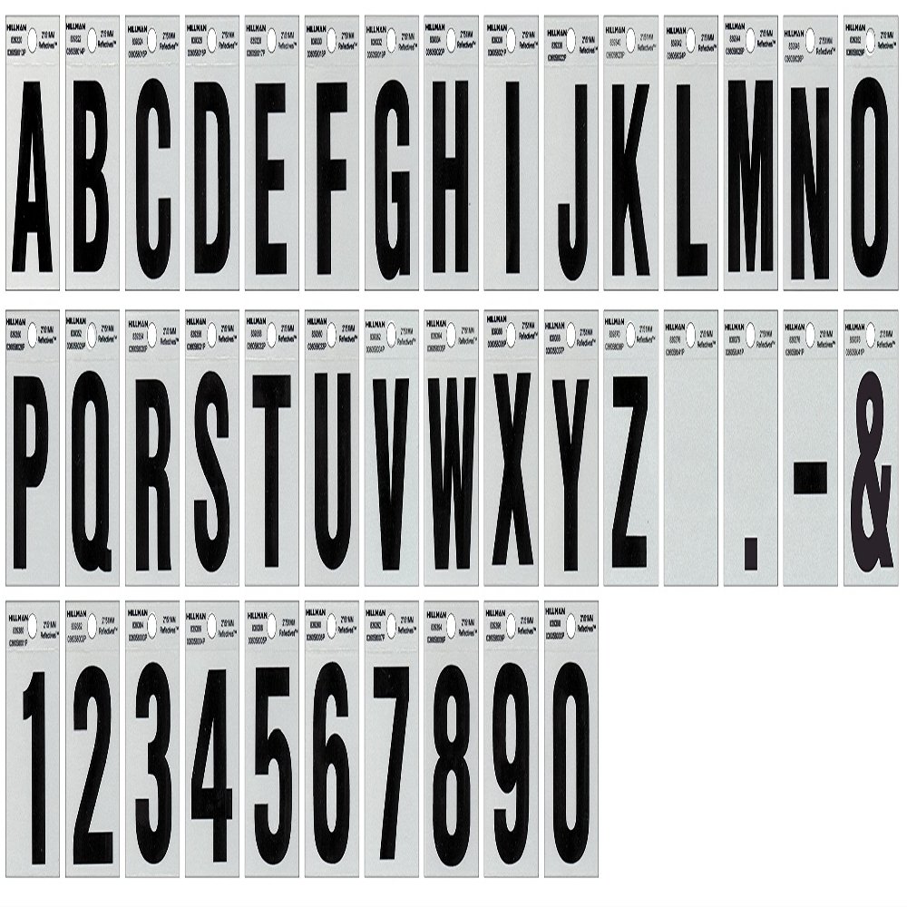 Hillman The Group 2 in. Black & Silver Vinyl Reflective Letter E