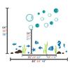 GECKOO Animal Decal Sea Buble Sticker Starfish Seahorse Seaweed Fish Set Bathroom Vinyl Kids Wall Mural( X-Large, A:Bubles- BrownFishes,Starfish,Sea horses- Dark RedSeaweed- Dark GreenStone- Black ) view 3