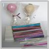 100pcs x (6" Lollipop Sticks + 3"x5" Bags + 10 Multi-color Twist Ties) for Cake Pops Lollipop Candy (10 -colorful Ties) view 1