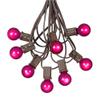 100 Foot G30 Outdoor Patio String Lights with 125 Purple Globe Bulbs  Indoor Outdoor String Lights  Market Bistro Caf Hanging String Lights  C7/E12 Base - Brown Wire view 1