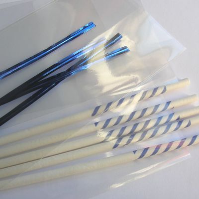 Weststone 100pcs x (6" Lollipop Sticks + 3"x5" Bags + Ties) for Cake Pops Lollipop Candy (Navy Blue Stripe)