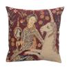 Charlotte Home Furnishings Couch Pillow Cover 16X16 in, Lady & Unicorn Decorative Red Throw Pillow Cover, Belgian Medieval Tapestry Bed Room Home Decor Sofa Cushion Cases, Soft Cotton Jacquard Woven view 1