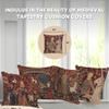 Charlotte Home Furnishings Couch Pillow Cover 16X16 in, Lady & Unicorn Decorative Red Throw Pillow Cover, Belgian Medieval Tapestry Bed Room Home Decor Sofa Cushion Cases, Soft Cotton Jacquard Woven view 4