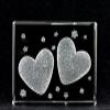 ASFOUR CRYSTAL 1162-70-09 2.75 L x 2 H x 1 W in. Crystal Laser-Engraved Two Hearts Love & Hearts Laser-Cut view 1