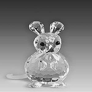 ASFOUR CRYSTAL 653-17 1.18 L x 1.06 H in. Crystal Mouse Animals Figurines