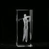 ASFOUR CRYSTAL 1159-100-37 4 L x 2 H x 2 W in. Crystal Laser-Engraved Golfer Sports Laser-Cut view 1