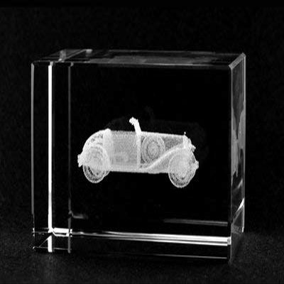 ASFOUR CRYSTAL 1159-70-29 2 L x 2.75 H x 2 W in. Crystal Laser-Engraved Old Car Transportation Laser-Cut