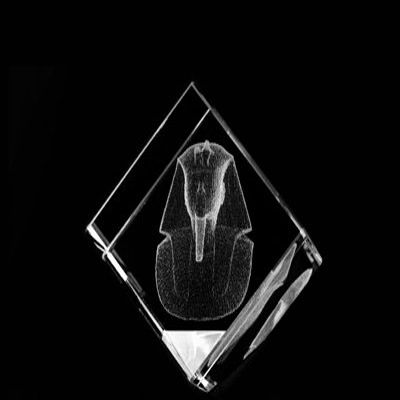 HappyHolidays 1160-50-03 2 L x 2 H x 2 W in. Crystal Laser-Engraved King TUT Ancient Egypt Laser-Cut