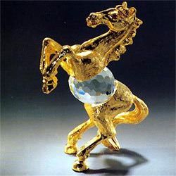 ASFOUR CRYSTAL 616-27G 4.4 L x 4.44 H in. Crystal Horse Animals Figurines