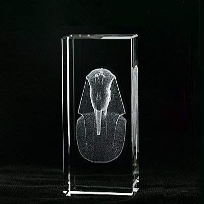 ASFOUR CRYSTAL 1168-100-03 2.4 L x 4 H x 1.4 W in. Crystal Laser-Engraved King TUT Ancient Egypt Laser-Cut