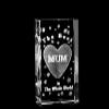 ASFOUR CRYSTAL 1168-100-122 2.4 L x 4 H x 1.4 W in. Crystal Laser-Engraved Best Mum Love & Hearts Laser-Cut view 1