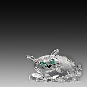 ASFOUR CRYSTAL 634-30 2.28 L x 1.18 H in. Crystal Cat Animals Figurines