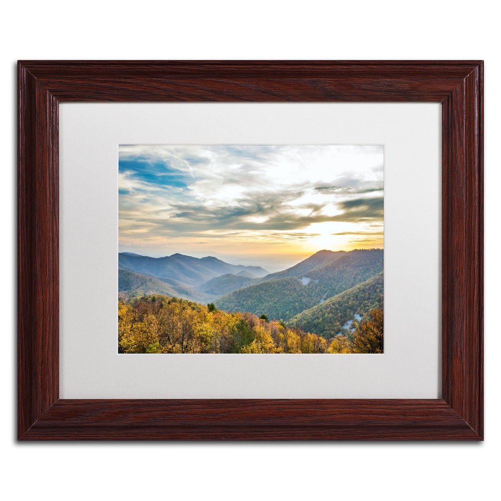 Trademark Fine Art Shenandoah White Matte Artwork by Pierre Leclerc, 11 by 14-Inch, Wood Frame