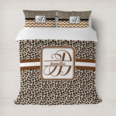 RNK Shops Personalized Leopard Print Duvet Cover Set - Full/Queen