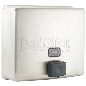 Bobrick Horizontal Hand Soap Dispenser - Satin Finish Stainless Steel, Surface Mount Contura Series