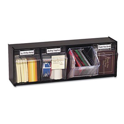 Deflect-O Interlocking Tilt Bin Sys.4 Bins,23-5/8"x6-5/8"x-1/8",BK