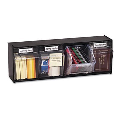 Deflect-O Interlocking Tilt Bin Sys.4 Bins,23-5/8"x6-5/8"x-1/8",BK