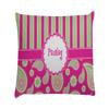 RNK Shops Personalized Pink & Green Paisley and Stripes Pillow Case - Standard view 1