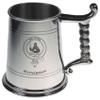 Bannerman Crest Tankard with Rope Handle in Polished Pewter 1 Pint Capacity view 1