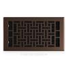 Decor Grates Metal Oriental Decorative Air Vent Cover 6x12 Floor Register  Adjustable Control Lever  AC Floor Vent Covers for Home Floor Vents  Fits 6 x 12 Inch Opening  Rubbed Bronze (AJH612-RB) view 1
